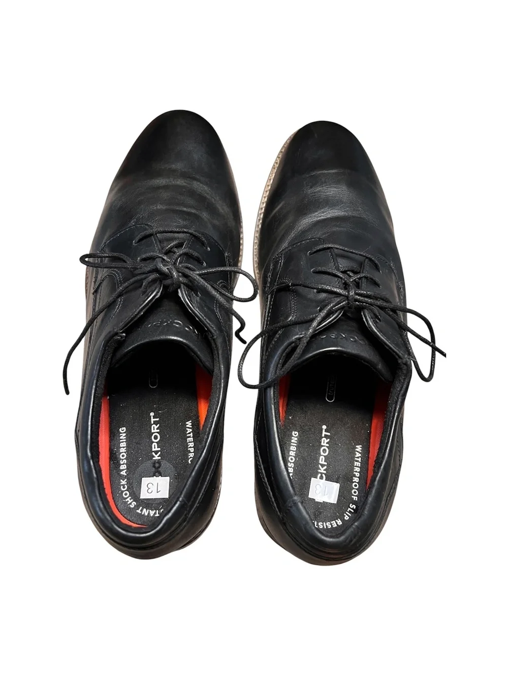 Rockport Dustyn Waterproof Black Leather Oxfords Size 13 Corporate Prep Shoes
